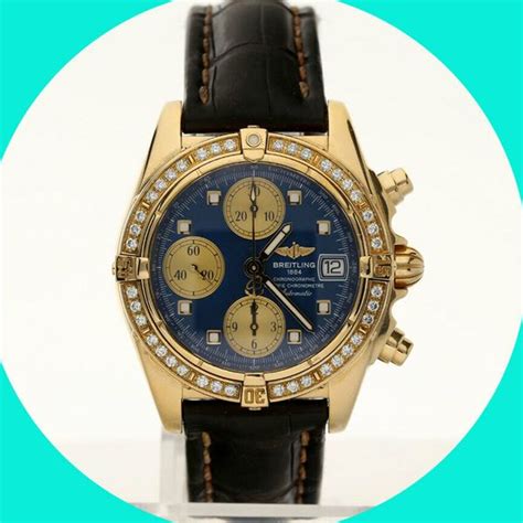 breitling 18k gold k13357 diamond bezel 808325|Breitling Cockpit K13357 18K Gold Chronograph .